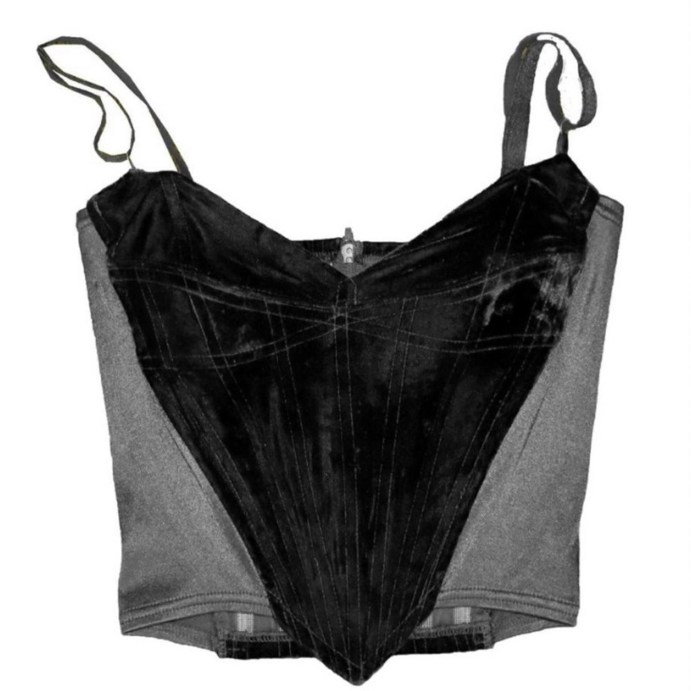 Catwalk Collection London Black Velvet Corset Top